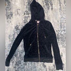 Juicy couture black and gold hoodie y2k mcbling